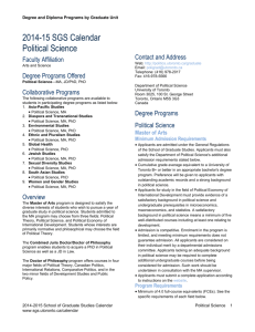 Political Science - School of Graduate Studies