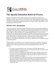 The Special Education Referral Process - Response-to
