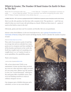 Sand, Stars and Molecules of water
