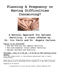 A Natural Approach for Optimal Fertility, a class offered by Dr. Liz