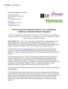 NYUPN Clinically Integrated Network, LLC and Humana