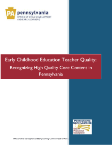 Early Childhood Education Teacher Quality: Recognizing
