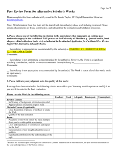 Peer Review Form for Alternative Scholarly Works