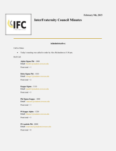 IFC Minutes Februray 9th 2015