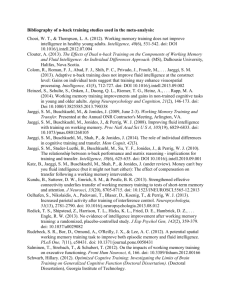 Bibliography of n-back training studies used in the meta