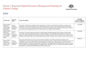 Stream 1 Regional Natural Resource Management Planning for