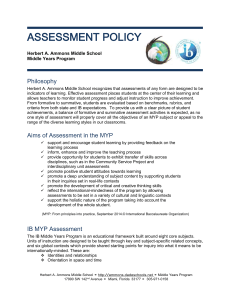 Assessment Policy - Herbert A. Ammons Middle School