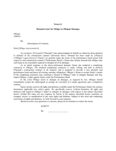 Form 6.1 Demand Letter for Obligee to Mitigate Damages ()