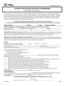 student application for ncvps coursework