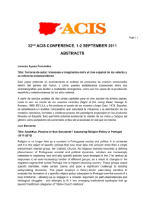 32 nd ACIS CONFERENCE, 1-2 SEPTEMBER 2011 ABSTRACTS