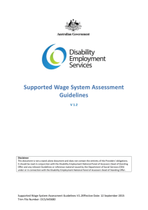 Supported Wage System Assessment Guidelines