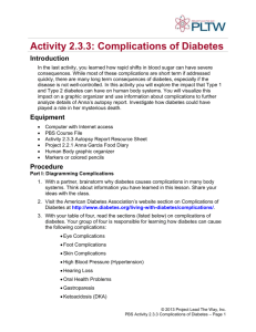 Activity 2.3.3: Complications of Diabetes Introduction