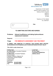 Appendix 2 - ICID - Salisbury NHS Foundation Trust
