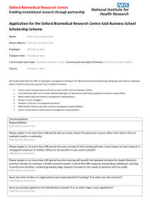 Application form for the Oxford Biomedical Research Centre Saïd