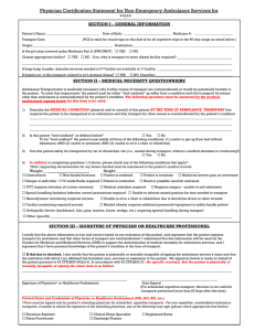 Physician Certification Statement for Non-Emergency
