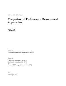 Comparison of Performance Measure Approaches