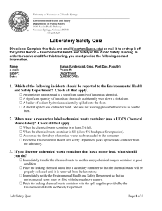 Lab Safety Quiz - University of Colorado Colorado Springs