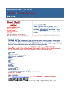 winning notification from red bull official company of malaysia
