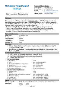 Job Title: Corrosion Engineer - RP-Jobs
