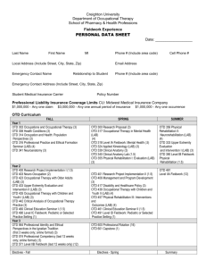 Personal Data Sheet for Level II Fieldwork Experiences