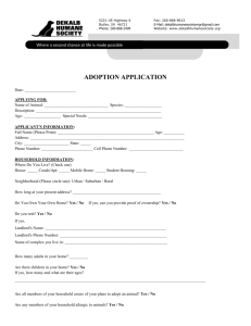 adoption application - DeKalb Humane Society