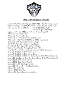 2015-16 Maclay Soccer Schedule