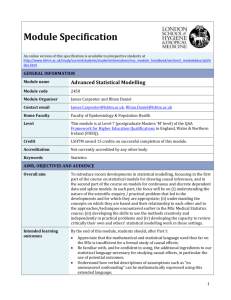 2450 Advanced Statistical Modelling Module Specification