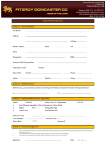 Player Membership Form - Fitzroy Doncaster Cricket Club
