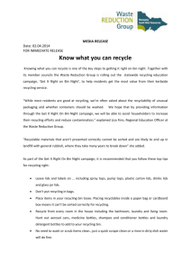 Know what you can recycle - Warrnambool City Council