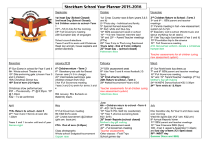 Year Planner - Stockham Primary School