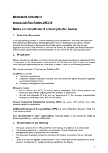 Annual Job Plan Form - Newcastle University