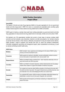 NADA Position Description Project Officer