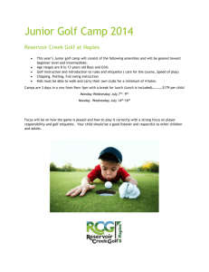 Junior Golf Camp 2014