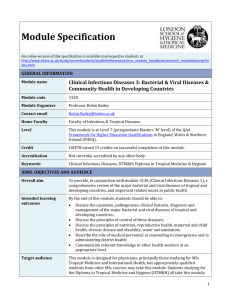 3138 Clinical Infectious Diseases 3 Module Specification