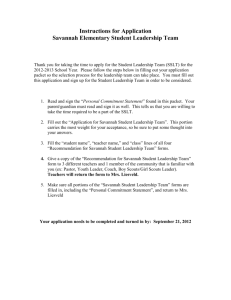 Savannah Student Leadership Team Application