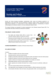 Society and Culture Outline - Liverpool Girls` High School