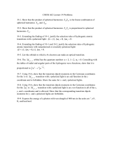 CHEM 442 Lecture 19 Problems 19-1. Show that the product of