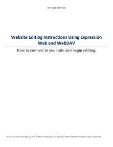 Editing Instructions for Expression Web