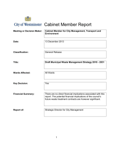 Cabinet Member Report Waste Strategy 2016