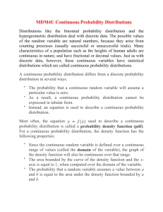 MDM4U Continuous Probability Distributions