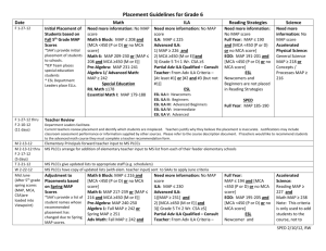 Placement Guidelines for Grade 6