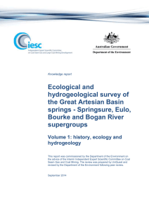 Ecological and hydrogeological survey of the Great Artesian Basin