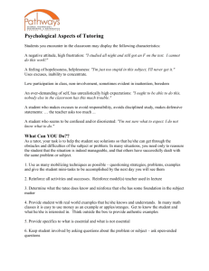 Psychological Aspects of Tutoring