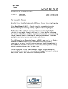 News release - American College of Radiology