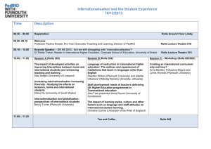 Internationalisation and the Student Experience 18/12