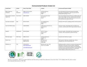Santa Cruz County Environmental Products Vendor Li