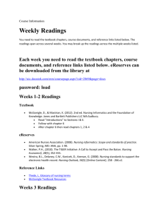 Course Information Weekly Readings (new window)