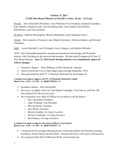 October 25, 2014 NAMI Mass Board Minutes at Schrafft`s Center, 10