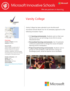 Varsity College Overview Country or Region: Australia Industry
