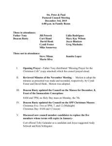Pastoral Council Meeting Minutes Dec. 2015